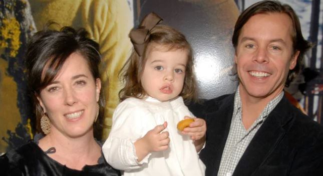 Frances Beatrix Spade with her parents Kate Spade and Andy Spade.